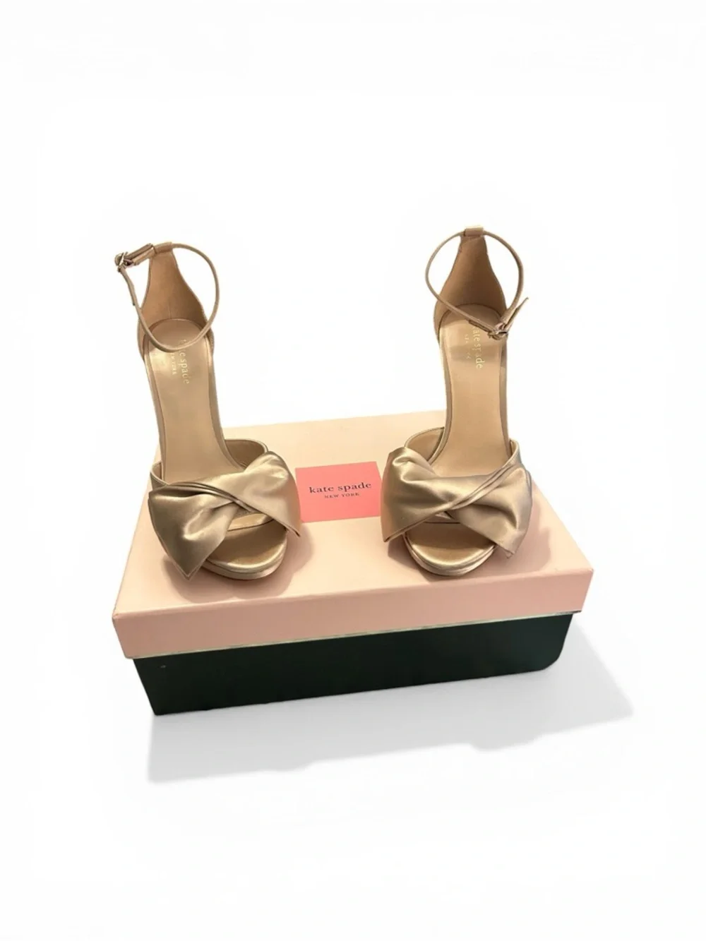 Kate Spade Satin blush bow heels